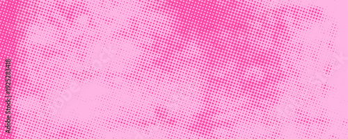Pop art pink gradient background featuring faded halftone dots and vintage style.