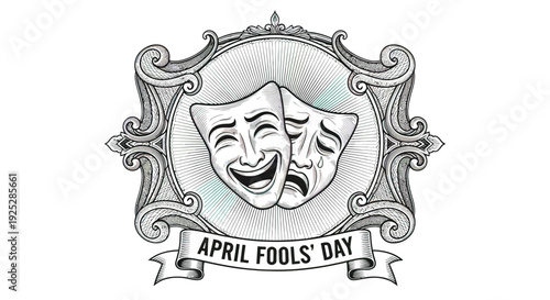 Comedy Tragedy Masks April Fools Day.