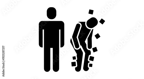 Man Standing Beside Injured Person Icon.