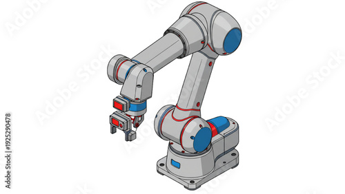 Collaborative Robot Arm with Mechanical Components Highlighted – 6 Axis Cobot Engineering Structure