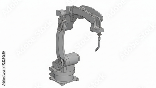 Industrial 6 Axis Welding Robotic Arm CAD Rendering – Automated Manufacturing Robot Design