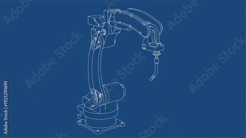 Industrial Welding Robot Blueprint – 6 Axis Articulated Automation Engineering Plan