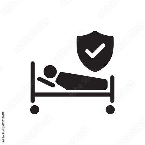 Patient resting safely in hospital bed with protective shield indicating security and care