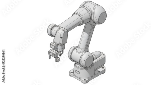 Collaborative Robot Arm CAD Model Rendering – 6 Axis Cobot Industrial Automation Design