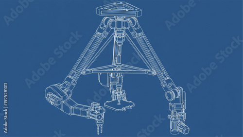 Delta Parallel Robot Blueprint – Industrial Automation Engineering Technical Plan