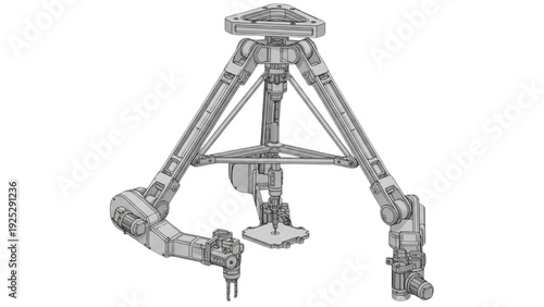 Delta Parallel Robot CAD Model Rendering – Industrial High Speed Automation Robot Design