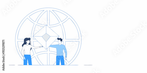 People interacting with a large illuminated globe shaped structure