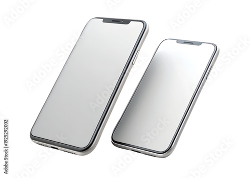 Modern Smartphone Mockup with Blank Screen Isolated on Transparent Background