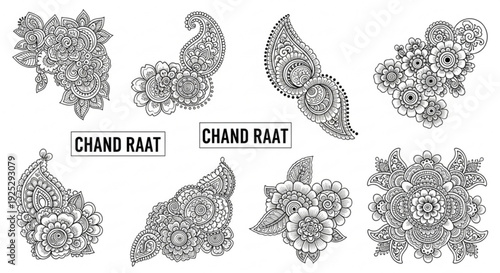 Intricate mehndi designs for chand raat celebrations