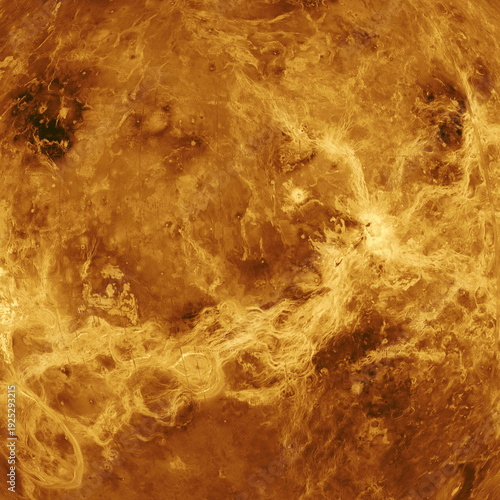 Venus planet surface texture background close up. A golden amber marble texture background. Elements of this image furnished by NASA.