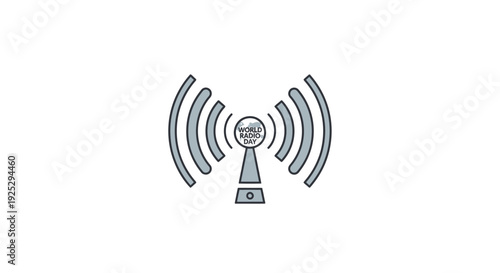 Simple graphic representation of a wireless router emitting signals.