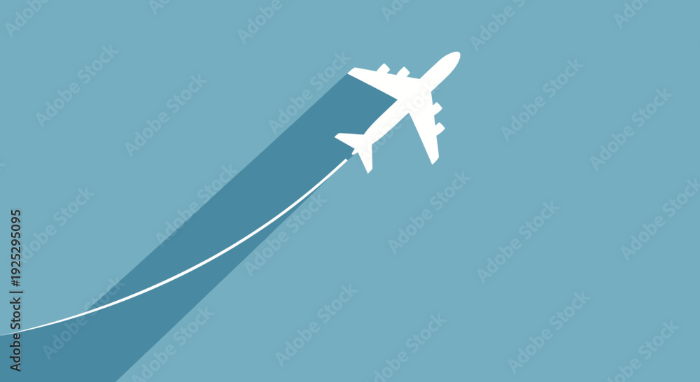 custom made wallpaper toronto digitalairplane flying, travel concept, sky background, long shadow