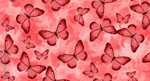 pink butterflies pattern, seamless background