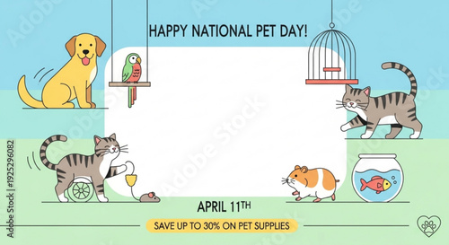 Pets celebrate national pet day with animals and supplies on sale