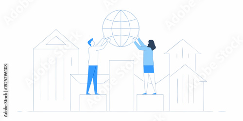 Teamwork builds a global network with collaborative growth and shared success