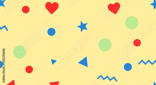 Wallpaper Mural abstract geometric shapes pattern, yellow background Torontodigital.ca