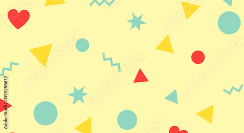 Wallpaper Mural abstract geometric shapes pattern, colorful background Torontodigital.ca
