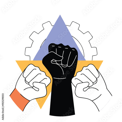 labor-union-awareness-visual-isolated-on-white-bac.eps
