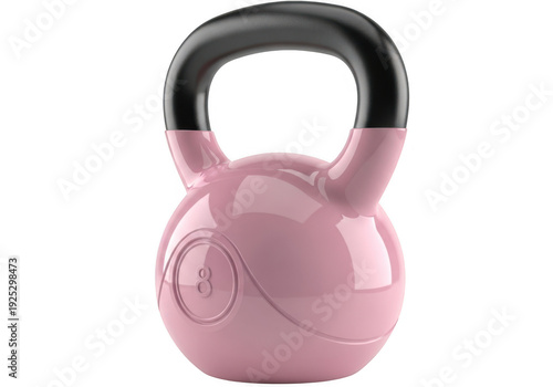 Pink kettlebell weight isolated on transparent background