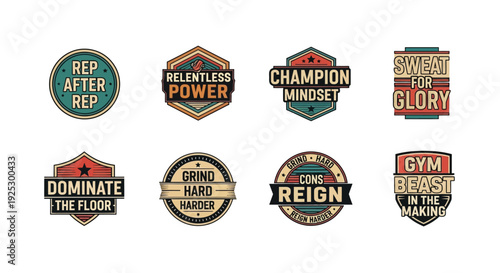 Collection of twelve assorted graphic emblems featuring sports and holiday.