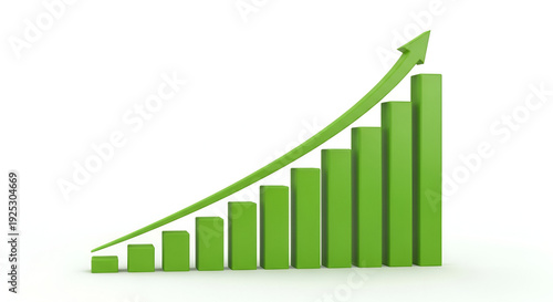 Free Download Green bar graph showing steady business growth and success - GFXLoad