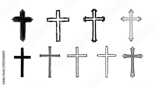 Minimalist cross designs: 9 unique vector illustrations