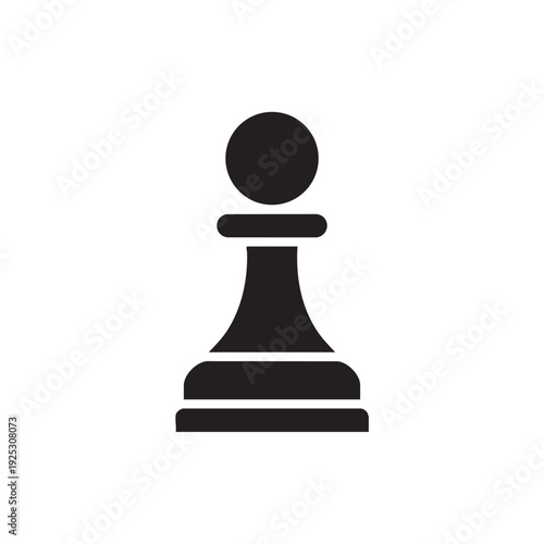 Simple black chess pawn icon on a neutral white background viewed from the front