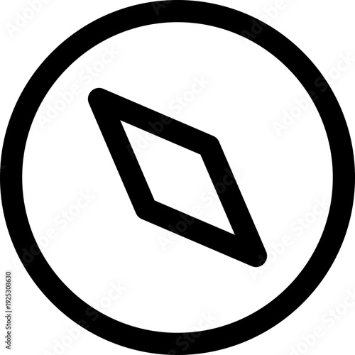 Compass Vector Line Icon