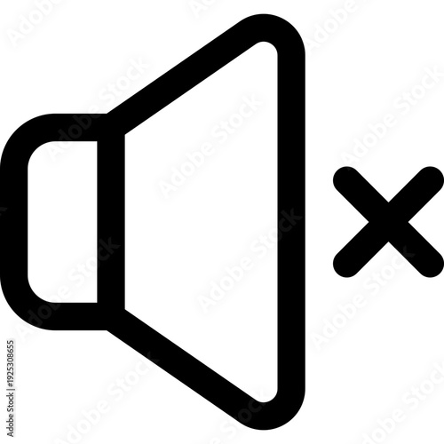 Mute Speaker Vector Line Icon