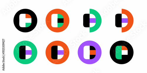 Colorful overlapping circles and rectangles create a modern abstract design