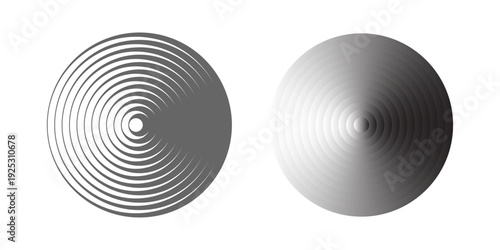 Circles abstract template set. Design elements from monochrome circles. Vector illustration