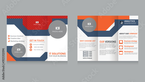 Modern IT Business Trifold Brochure Template Design