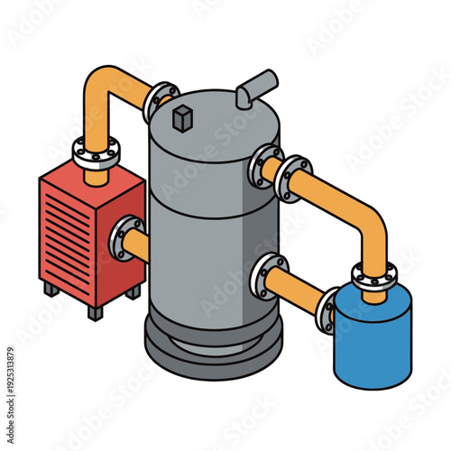 Industrial Water Filtration System Equipment Illustration.