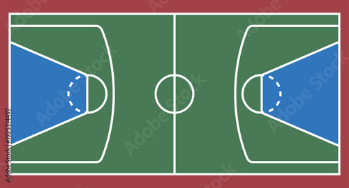 Street Field – Outdoor Multi Sport Court Vector Top View. Vector illustration EPS10.