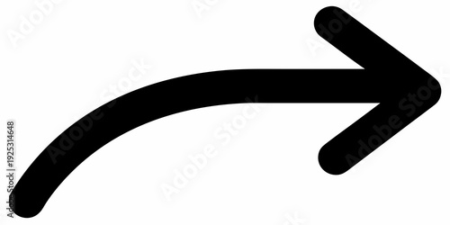 Simple black arrow pointing to the right with a curved shaft