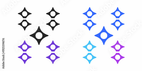 Geometric diamond shapes in contrasting black blue and purple hues