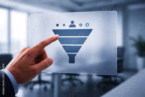 Hand Interacting with Sales Funnel Conversion Icon