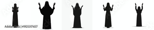 vector silhouette of a Muslim man standing praying