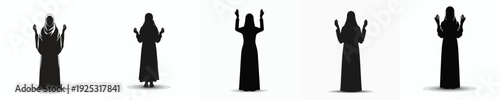 vector silhouette of a Muslim man standing praying