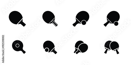 Simple table tennis paddle set, Minimal ping pong racket vector