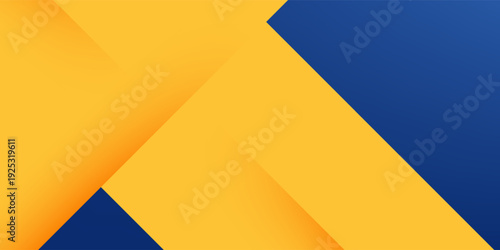 Abstract blue yellow banner geometric shapes background. Vector abstract graphic design banner pattern presentation background web template.