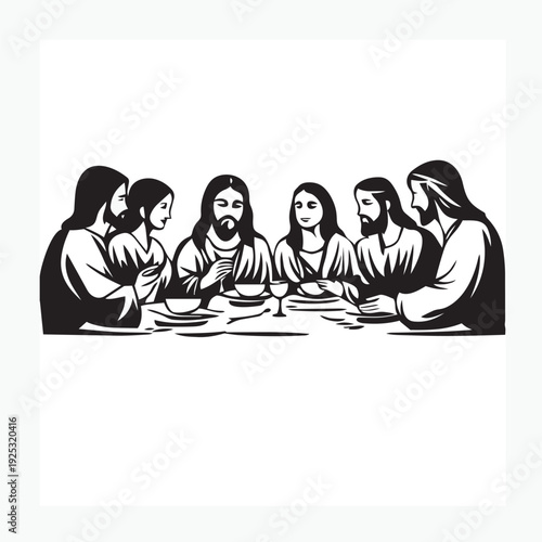 vector illustration of jesus supper