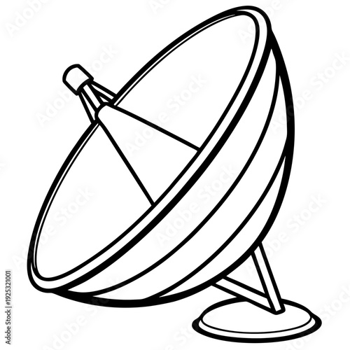 Satellite dish line art vector