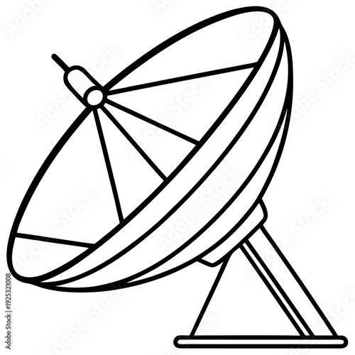 Satellite dish line art vector