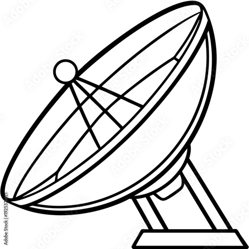 Satellite dish line art vector