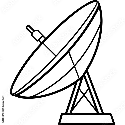 Satellite dish line art vector