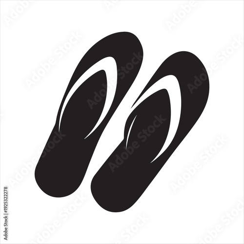 Flip-flops paired  abstract silhouette clip art logo design concept illustration 