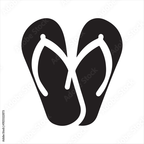 Flip-flops paired  abstract silhouette clip art logo design concept illustration 