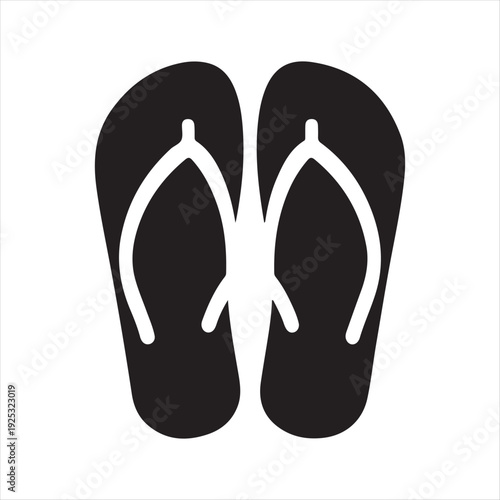 Flip-flops paired  abstract silhouette clip art logo design concept illustration 