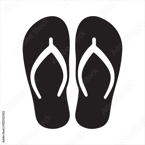 Flip-flops paired  abstract silhouette clip art logo design concept illustration 